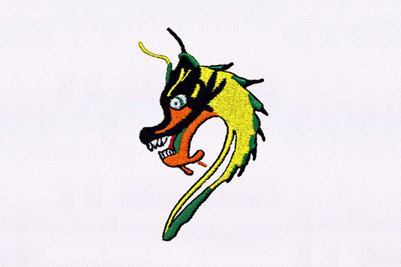 Angry Dragon: A Bold and Playful Embroidery Design