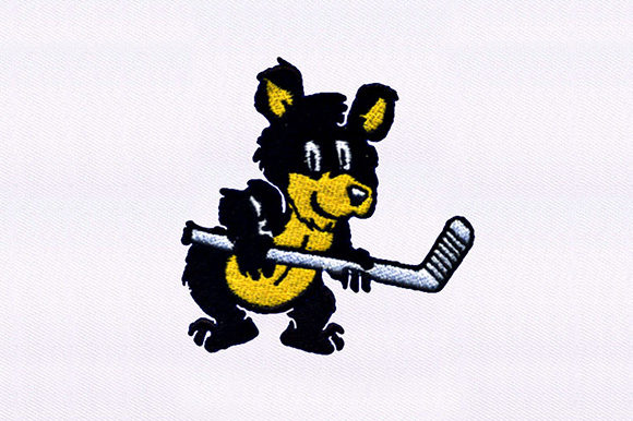 Bear Hockey Player Design: A Charming Embroidery Asset