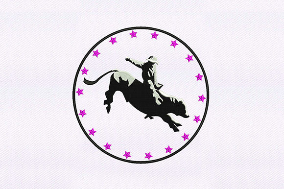 Bull Riding Cowboy: A Bold Embroidery Design