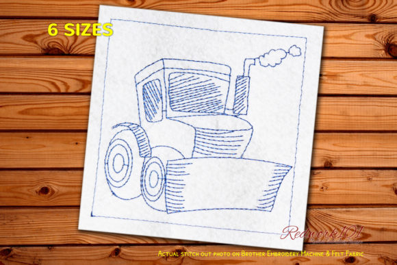 Bulldozer Redwork Design: A Charming Addition