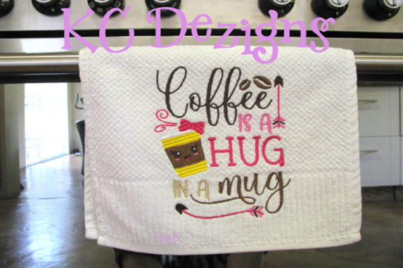 Coffee is a Hug in a Mug: A Cozy Embroidery Design