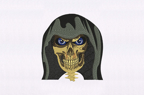 Hooded Skull: A Spooky Addition to Your Embroidery
