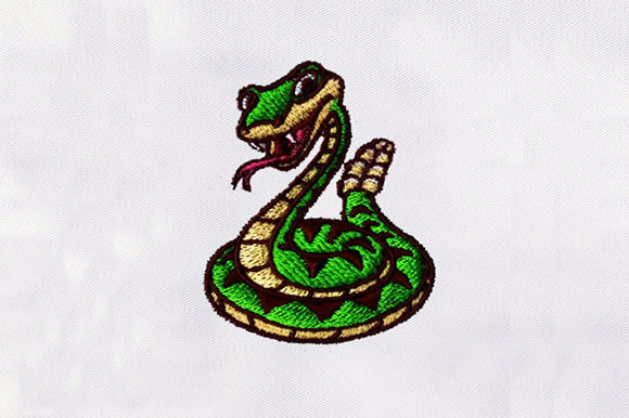 Rattlesnake Machine Design: Cute Embroidery for Etsy