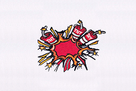 Red TNT Bombs Design: Bold Embroidery for Gifts